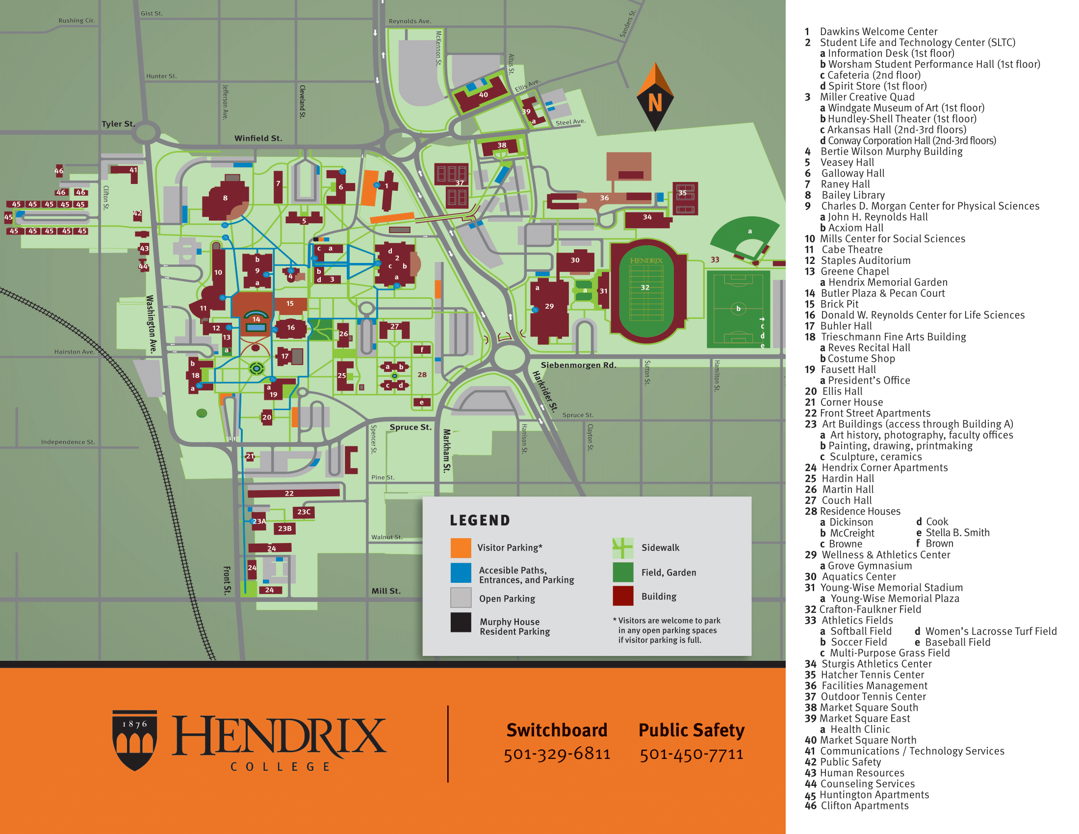 Campus Map Hendrix College